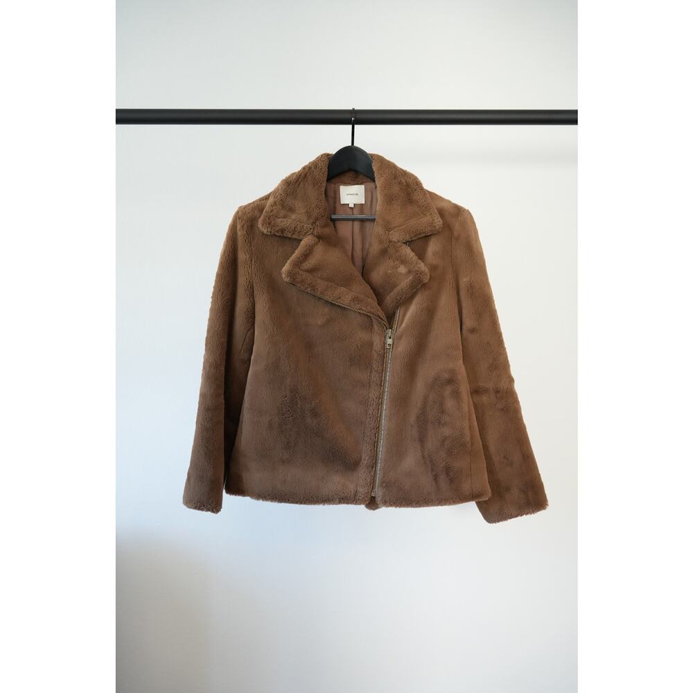 Vince Faux Fur Coat Brown Size L